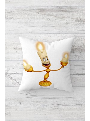 Pelangi Eğlenceli Şamdan Mum Çift Tarafı Baskılı Gizli Fermuarlı Yastık Kılıfı Kırlent Koltuk Yastık Kılıfı