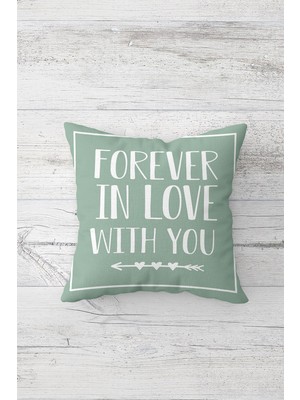 Pelangi Sonsuza Kadar Aşk Çift Tarafı Baskılı Gizli Fermuarlı Yastık Kılıfı Kırlent Koltuk Yastık Kılıfı