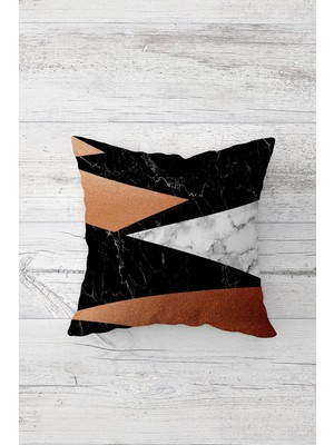 Pelangi Üçgen Bloklu Çift Tarafı Baskılı Gizli Fermuarlı Yastık Kılıfı Kırlent Koltuk Yastık Kılıfı