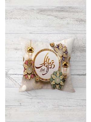 Pelangi Ramazan Eid Mubarak Çift Tarafı Baskılı Gizli Fermuarlı Yastık Kılıfı Kırlent Koltuk Yastık Kılıfı