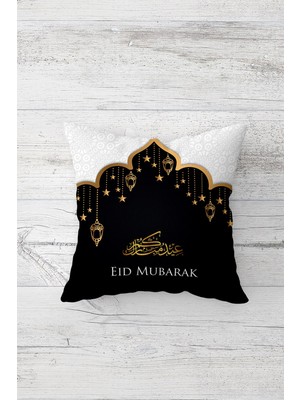 Pelangi Ramadan Kareem Fener Hilal Etnik Çift Tarafı Baskılı Gizli Fermuarlı Kırlent Koltuk Yastık Kılıfı