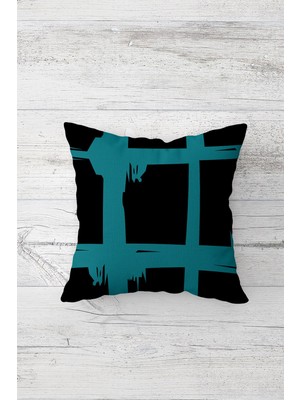 Pelangi Geometrik Şeritli Çift Tarafı Baskılı Gizli Fermuarlı Yastık Kılıfı Kırlent Koltuk Yastık Kılıfı