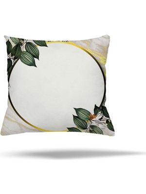 Pelangi Geometrik Desen Yapraklı Gizli Fermuarlı Yastık Kılıfı Kırlent Kılıfı Koltuk Yastık Kılıfı