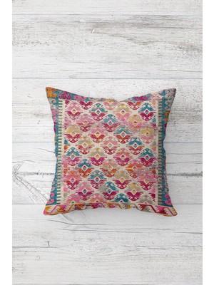 Pelangi Çift Tarafı Baskılı Gizli Fermuarlı Yıkanabilir Leke Tutmaz Dekoratif Kırlent Kılıfı Yastık Kılıfı