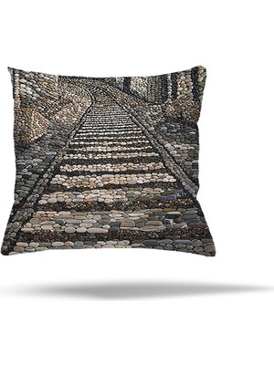 Pelangi Çiçek Kaz Ayağı Kuştüyü Desenli Gizli Fermuarlı Yastık Kılıfı Kırlent Kılıfı Koltuk Yastık Kılıf