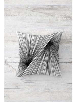 Pelangi Geometrik Çizgi Sanatsal Çift Tarafı Baskılı Gizli Fermuar Yastık Kılıf Kırlent Koltuk Yastık Kılıfı
