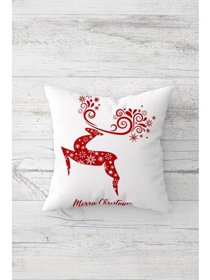 Pelangi Yılbaşı Geyik Christmas Çift Tarafı Baskı Gizli Fermuarlı Yastık Kılıfı Kırlent Koltuk Yastık Kılıfı