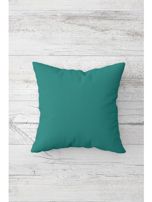 Pelangi Düz Renk Petrol Yeşili Çift Tarafı Baskılı Gizli Fermuar Yastık Kılıfı Kırlent Koltuk Yastık Kılıfı