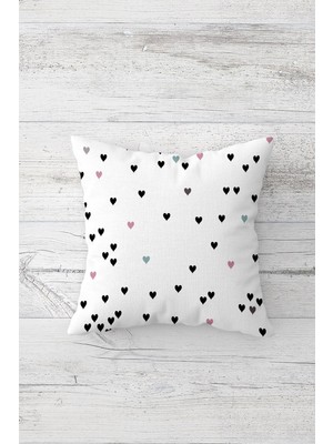 Pelangi Minik Kalpli Çift Tarafı Baskılı Gizli Fermuarlı Yastık Kılıfı Kırlent Koltuk Yastık Kılıfı