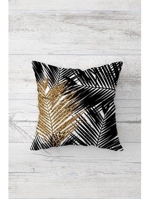 Pelangi Iğne Yapraklı Dallar Çift Tarafı Baskılı Gizli Fermuarlı Yastık Kılıfı Kırlent Koltuk Yastık Kılıfı