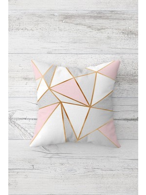 Pelangi Geometrik Üçgen Bloklu Çift Tarafı Baskı Gizli Fermuarlı Yastık Kılıfı Kırlent Koltuk Yastık Kılıfı
