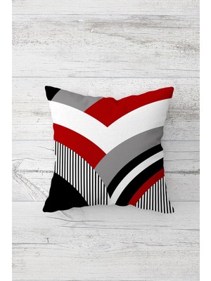 Pelangi Geometrik Renkli Çift Tarafı Baskılı Gizli Fermuarlı Yastık Kılıfı Kırlent Koltuk Yastık Kılıfı