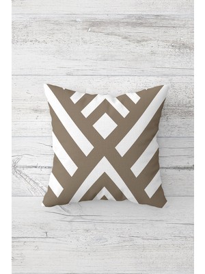 Pelangi Geometrik Çizgili Çift Tarafı Baskılı Gizli Fermuarlı Yastık Kılıfı Kırlent Koltuk Yastık Kılıfı