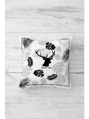 Pelangi Hayata Katıl Mesajlı Çift Tarafı Baskılı Gizli Fermuarlı Yastık Kılıfı Kırlent Koltuk Yastık Kılıfı