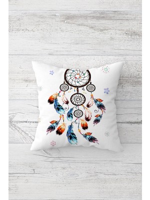 Pelangi Dream Catcher Düş Kapanı Çift Tarafı Baskı Gizli Fermuar Yastık Kılıfı Kırlent Koltuk Yastık Kılıfı