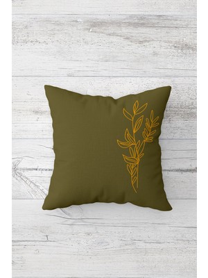 Pelangi Zaytin Dalı Desen Çift Taraf Baskı Gizli Fermuar Yıkanabilir Leke Tutmaz Dekoratif Kırlent Kılıfı