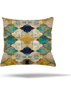 Pelangi Renkli Çiçek Desenli Çiçekli Gizli Fermuarlı Yastık Kılıfı Kırlent Kılıfı Koltuk Yastık Kılıfı