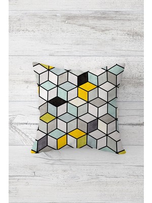 Pelangi Balpeteği Desen Çift Tarafı Baskılı Gizli Fermuarlı Yastık Kılıfı Kırlent Koltuk Yastık Kılıfı