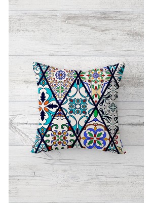 Pelangi Etnik Geleneksel Motifli Çift Taraflı Gizli Fermuarlı Yastık Kılıfı Kırlent Koltuk Yastık Kılıfı
