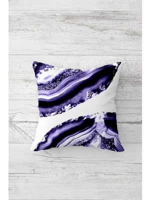 Pelangi Ametist Görünümlü Çift Tarafı Baskılı Gizli Fermuarlı Yastık Kılıfı Kırlent Koltuk Yastık Kılıfı