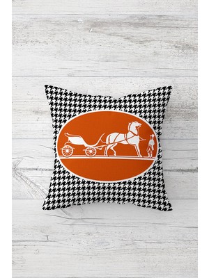 Pelangi Kazayağı At Arabası Desen Çift Tarafı Baskı Gizli Fermuar Yastık Kılıfı Kırlent Koltuk Yastık Kılıfı