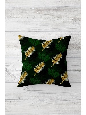 Pelangi Çam Ağacı Yaprağı Çift Tarafı Baskılı Gizli Fermuarlı Yastık Kılıfı Kırlent Koltuk Yastık Kılıfı