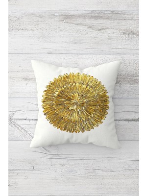 Pelangi Gold Güneş Desenli Yoga Çift Tarafı Baskılı Gizli Fermuar Yastık Kılıfı Kırlent Koltuk Yastık Kılıfı