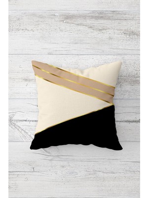 Pelangi Renk Bloklu Çift Tarafı Baskılı Gizli Fermuarlı Yastık Kılıfı Kırlent Koltuk Yastık Kılıfı