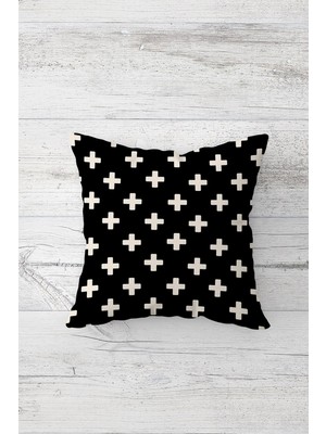 Pelangi Artı I?şaret Desen Çift Tarafı Baskılı Gizli Fermuarlı Yastık Kılıfı Kırlent Koltuk Yastık Kılıfı