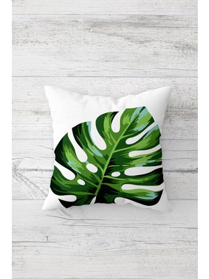 Pelangi Şık Yaprak Desen Çift Tarafı Baskılı Gizli Fermuarlı Yastık Kılıfı Kırlent Koltuk Yastık Kılıfı