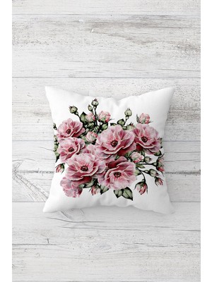 Pelangi Modern Güller Çift Tarafı Baskılı Gizli Fermuarlı Yastık Kılıfı Kırlent Koltuk Yastık Kılıfı