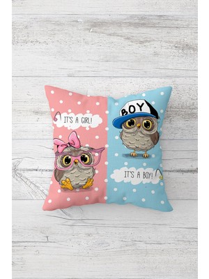 Pelangi Girl Boy Çift Tarafı Baskılı Gizli Fermuarlı Yastık Kılıfı Kırlent Koltuk Yastık Kılıfı