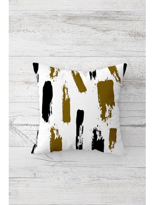 Pelangi Fırça Darbeli Çift Tarafı Baskılı Gizli Fermuarlı Yastık Kılıfı Kırlent Koltuk Yastık Kılıfı