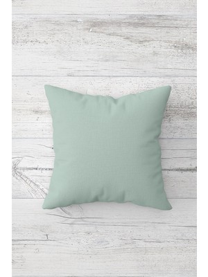 Pelangi Düz Renk Mint Yeşili Çift Tarafı Baskılı Gizli Fermuarlı Yastık Kılıfı Kırlent Koltuk Yastık Kılıfı