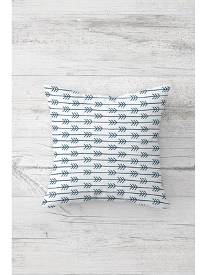 Pelangi Çizgi ve Ok Desenli Çift Tarafı Baskılı Gizli Fermuarlı Yastık Kılıfı Kırlent Koltuk Yastık Kılıfı