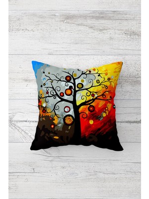 Pelangi Çift Tarafı Baskılı Gizli Fermuarlı Yıkanabilir Leke Tutmaz Dekoratif Kırlent Kılıfı Yastık Kılıfı