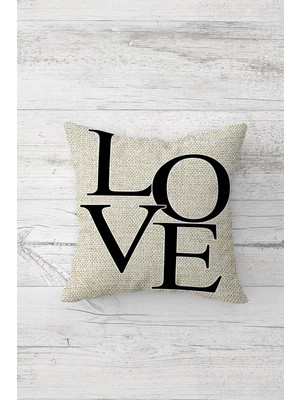 Pelangi Love Çift Tarafı Baskılı Gizli Fermuarlı Yastık Kılıfı Kırlent Koltuk Yastık Kılıfı