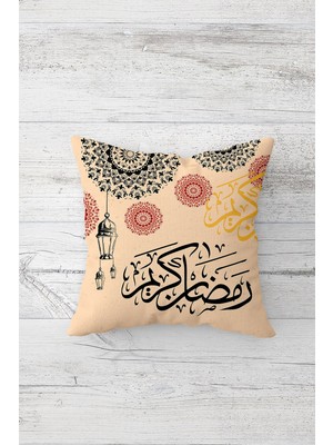 Pelangi Ramadan Kareem Etnik Çift Tarafı Baskılı Gizli Fermuarlı Yastık Kılıfı Kırlent Koltuk Yastık Kılıfı