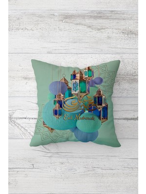Pelangi Ramadan Kareem Etnik Çift Tarafı Baskılı Gizli Fermuarlı Yastık Kılıfı Kırlent Koltuk Yastık Kılıfı