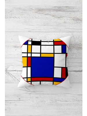 Pelangi Soyut Çizgiler Çift Tarafı Baskılı Gizli Fermuarlı Yastık Kılıfı Kırlent Koltuk Yastık Kılıfı