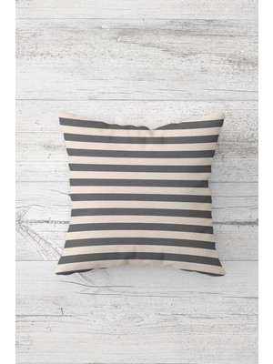 Pelangi Çizgi Desenli Çift Tarafı Baskılı Gizli Fermuarlı Yastık Kılıfı Kırlent Koltuk Yastık Kılıfı