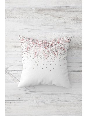 Pelangi Mandala Desenli Çift Tarafı Baskılı Gizli Fermuarlı Yastık Kılıfı Kırlent Koltuk Yastık Kılıfı