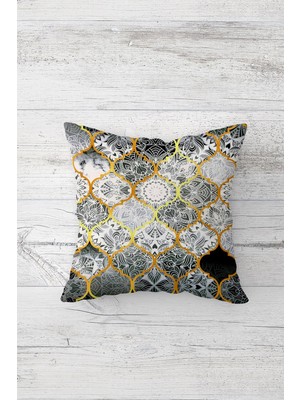 Pelangi Siyah Beyaz Otantik Çift Tarafı Baskılı Gizli Fermuarlı Yastık Kılıfı Kırlent Koltuk Yastık Kılıfı