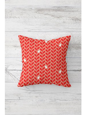 Pelangi Moder Kırmızı Çift Tarafı Baskılı Gizli Fermuarlı Yastık Kılıfı Kırlent Koltuk Yastık Kılıfı