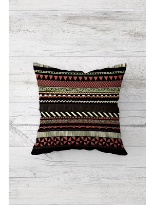 Pelangi Ottoman Desenli Çift Tarafı Baskılı Gizli Fermuarlı Yastık Kılıfı Kırlent Koltuk Yastık Kılıfı