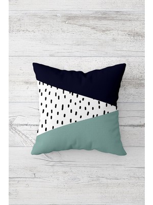 Pelangi Geometrik Desenli Çift Tarafı Baskılı Gizli Fermuarlı Yastık Kılıfı Kırlent Koltuk Yastık Kılıfı