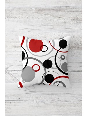 Pelangi Renkli Çemberler Çift Tarafı Baskılı Gizli Fermuarlı Yastık Kılıfı Kırlent Koltuk Yastık Kılıfı