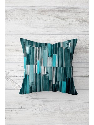 Pelangi Mozaik Sütunlu Çift Tarafı Baskılı Gizli Fermuarlı Yastık Kılıfı Kırlent Koltuk Yastık Kılıfı