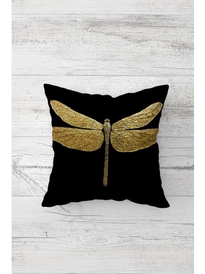 Pelangi Gold Yusufçuk Desenli Çift Tarafı Baskılı Gizli Fermuarlı Yastık Kılıfı Kırlent Koltuk Yastık Kılıfı