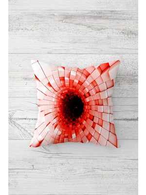 Pelangi I?llüzyon Çukur Tema Çift Tarafı Baskılı Gizli Fermuarlı Yastık Kılıfı Kırlent Koltuk Yastık Kılıfı